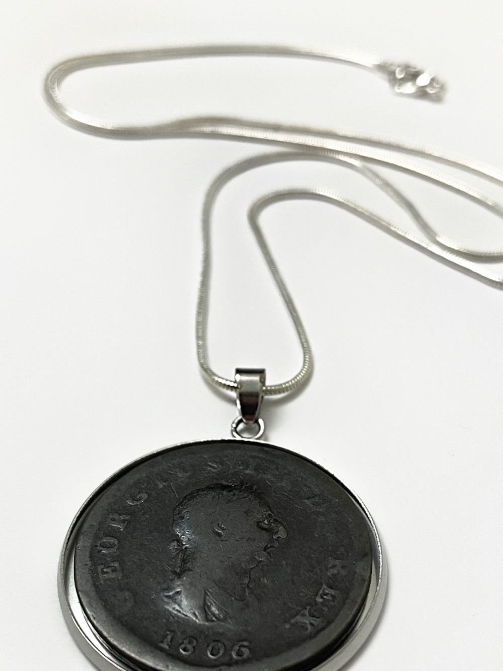 1806 Halfpenny Antique Coin Necklace, 22-inches
